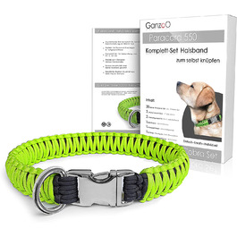 Набір нашийників для собак Ganzoo Paracord 550, набір для рукоділля, подарунок своїми руками (Світло-зелений)