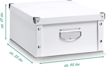 Ящик для зберігання Celler 17598, картонний, 31 х 26 х 14 см (приблизно 40 х 33 х 17 см, білий)