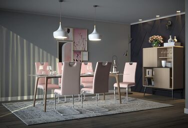 Набір з 4 кухонних стільців Hela Ruby, штучна шкіра капучино, металевий каркас, хромована ручка, до 140 кг