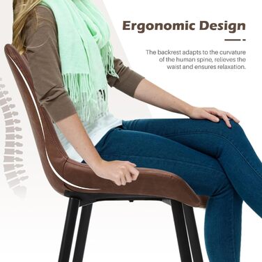 Тумба/стілець TUKAILAI для обідньої кімнати, 2 шт., штучна шкіра, коричневий, до 150 кг, для кухні та вітальні