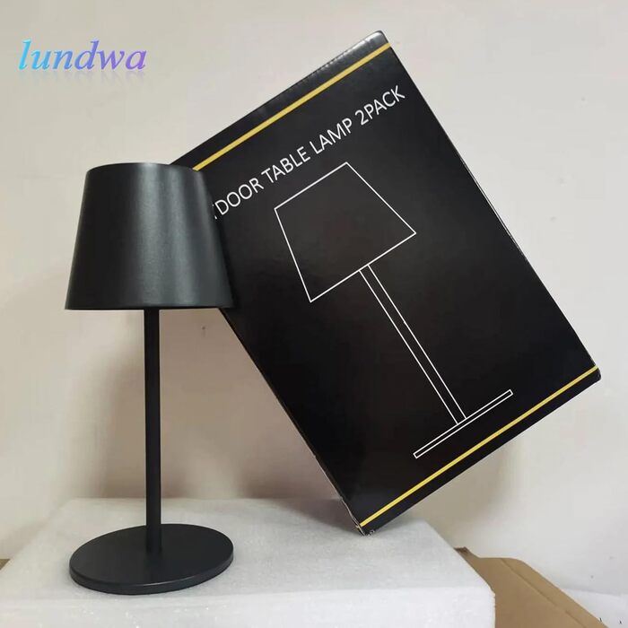 LED настільна лампа Lundwa з акумулятором, 26 см, 5000 mAh, 3W, 3000K, IP54, для кемпінгу, ресторану, спальні, бару (1 шт.)
