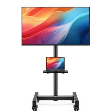 Підставка для телевізора Hemudu з колесами 23-60 дюймів, VESA 400x400 мм, до 35 кг, регульована висота