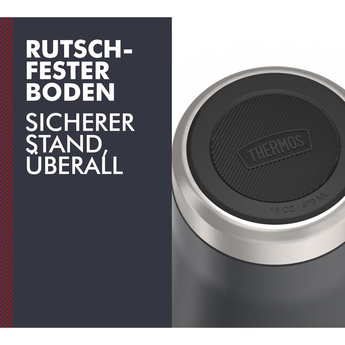 Термос ICON MUG 0,47л, бежевий/пісочний мат, термокружка 470мл, кавова кружка to go з нержавіючої сталі, ізотермос, 7 год гаряче / 22 год холодне, придатна для миття в посудомийній машині, абсолютно герметична, без BPA (470 мл, темно-сірий / Graphite Mat)