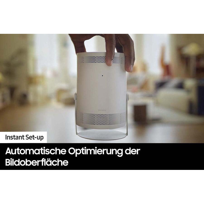 Samsung The Freestyle: Портативний LED-проектор Full HD HDR10 з автонастроюванням та 360° звуком (2023)