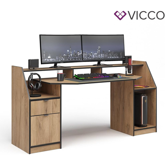 Ігровий стіл Vicco Joel, 179,8 x 65,5 см (Дуб Голдкрафт)