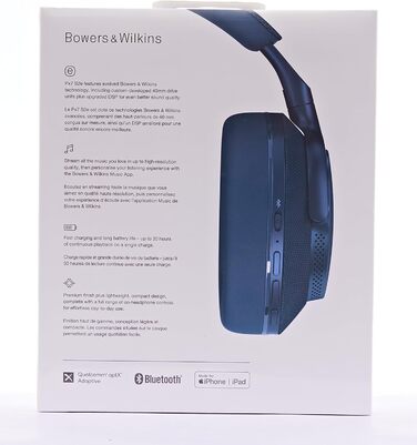 Навушники-вкладиші Bowers & Wilkins PX7 S2e, з шумозаглушенням, бездротові, 30 годин, Ocean Blue