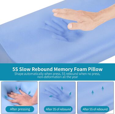 Подушка для шиї з Memory Foam для зняття болю, ортопедична подушка для сну, для сну на боці, спині, животі, біла & сіра