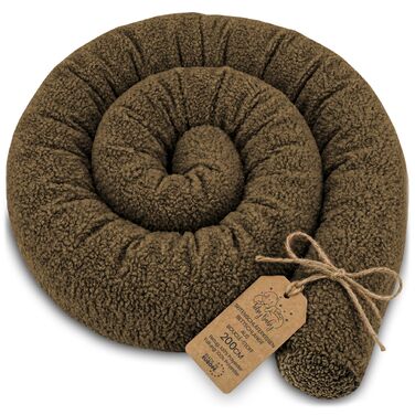 Подушка для сну Totsy Baby (подушка-змійка) для вагітних та дітей, бавовна, Oeko-Tex, коричнева, 200 см