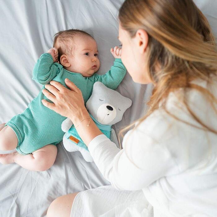 Засіб для засинання myhummy для немовлят з датчиком Лілія світло-сірий м'ятний / білий шум засіб для засинання дітей для заспокоєння дитини від 0