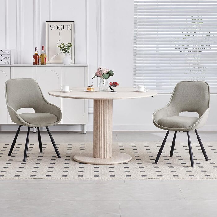 Набір обертових кухонних стільців 6 шт. з низькими підлокітниками, поворот 180°, автоматичне вирівнювання, для їдальні, кухні, комплект 6 шт. (Хакі, 4 шт.)