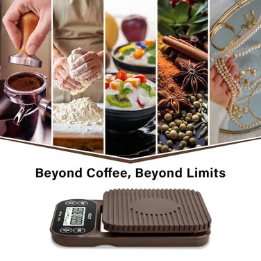 Ваги для кави з таймером – 3 кг/0,1 г, ваги для бариста для еспресо, приготування та кухонного використання, 4 одиниці, високоточні ваги з антиковзким покриттям