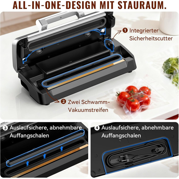 Вакууматор для продуктів Gavasto з подвійним насосом 90кПа, 9л/хв, LED-дисплеєм та режимами «Волого/Сухо», сріблястий