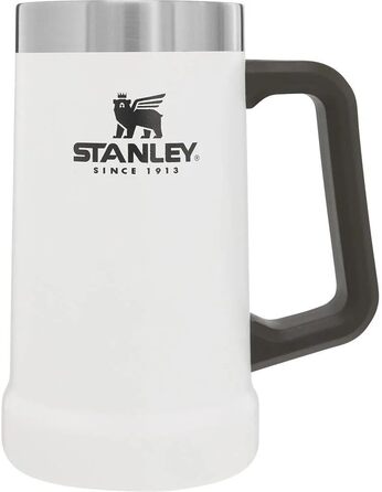 Термокружка Stanley Adventure Vacuum Stein 709 мл - Білий (Polar White) | Зручна ручка, 7 годин холоду, для пива, миється в посудомийній машині