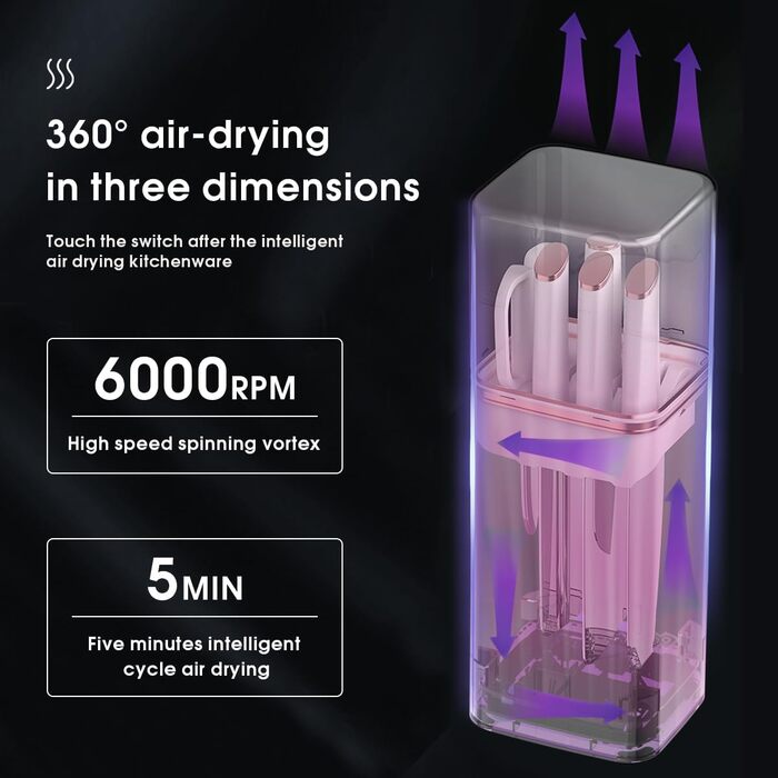 Набір ножів ZEEKMUSS: 6 ножів, точилка, кухові ножиці. Нержавіюча сталь, кухонні, для дому, подарунок (білий)