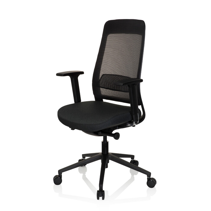 Офісне крісло / поворотне крісло CHIARO T1 BLACK сітка / тканина чорна hjh OFFICE