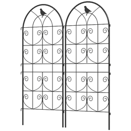 Набір з 2 шт. металевих опор для ліан, нержавіюча сталь, 50x120 см, чорний колір. Опора для рослин з декоративним дизайном пташки.