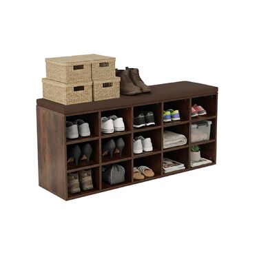 Підставка для взуття Relaxdays з м'яким сидінням та відкритими полицями