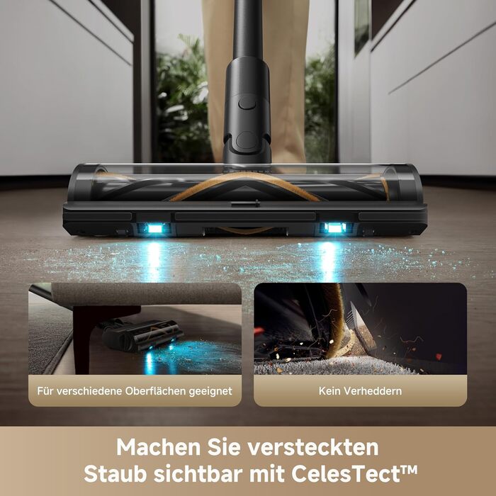 Dreame Z10 - Бездротовий пилосос з потужністю 190AW, 90 хвилин роботи, датчик пилу, LED-дисплей, синій LED, без заплутування, для дому, шерсті тварин, килимів