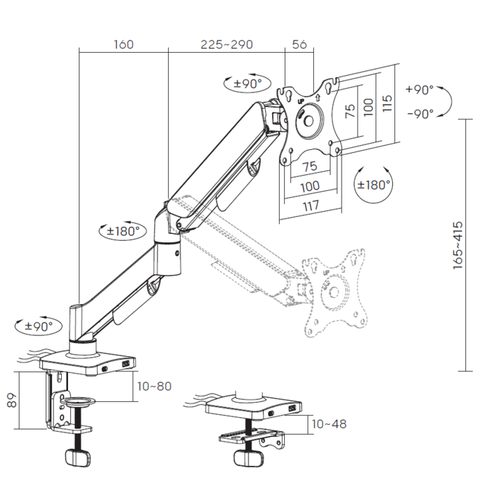 Настільне кріплення для монітора OfficePro MA511B