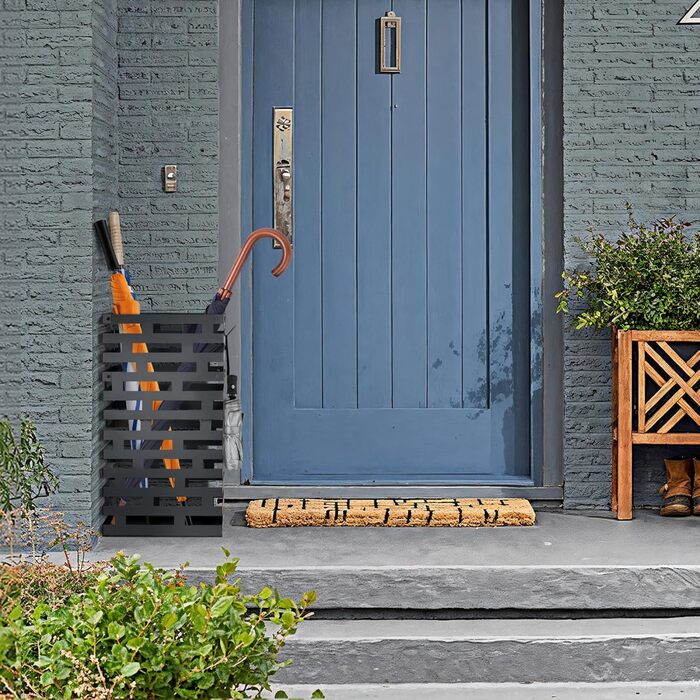 Підставка для парасольки, біла, велика металева з піддоном та гачками, 58,4 см, для дому, офісу, готелю