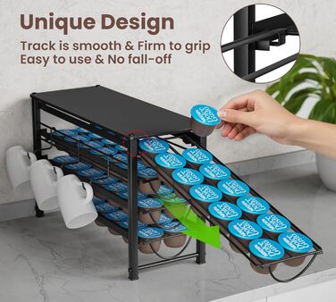 Тримач для капсул кави Dolce Gusto, 5-ярусний металевий ящик для капсул з тихими направляючими та антиковзними ніжками (56 капсул)