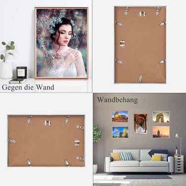 Набір фоторамок 5er Bilderrahmen DIN A4 з плексигласом для фото та портретів: рамка для встановлення та підвішування