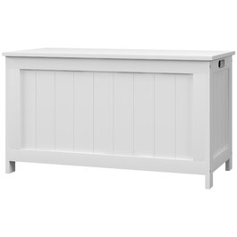 HOMCOM Сховище-скринька з ручкою та кришкою, 81 x 40 x 46 см, ящик для зберігання в вітальні та спальні, білий