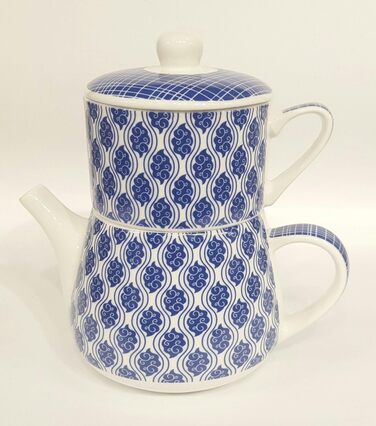 Чай для одного 'Nippon порцеляновий Paisley/Lines Blue