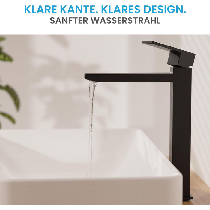 Змішувач для ванної кімнати Bächlein Imatra чорного матового кольору, однорідний, сучасний дизайн