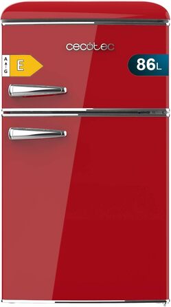 Холодильник Cecotec Bolero CoolMarket 2D Origin 86L - Retro, 89.3 x 48.7 см, 86 л, Клас E, з Ice Box, внутрішнім освітленням та хромованим ручками