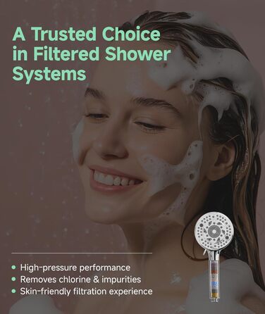 Фільтр для душу SunCleanse з ручним душем, 9 режимів, чорний (хром)