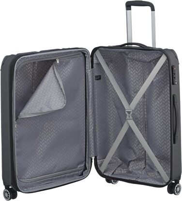 Чемодан Travelite City з 4 колесами, великий/середній, зелений (Anthrazit, набір валіз L/M)