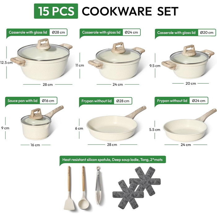 Набір каструль і сковород JUST PERFECTO індукційні 16-28 см білий