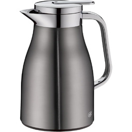Термос Alfi SKYLINE 650ml Cool Grey Mat з нержавіючої сталі з скляним вкладишем, з кришкою-поворотом та зручною кнопкою, ергономічна ручка, для кави, 650 мл