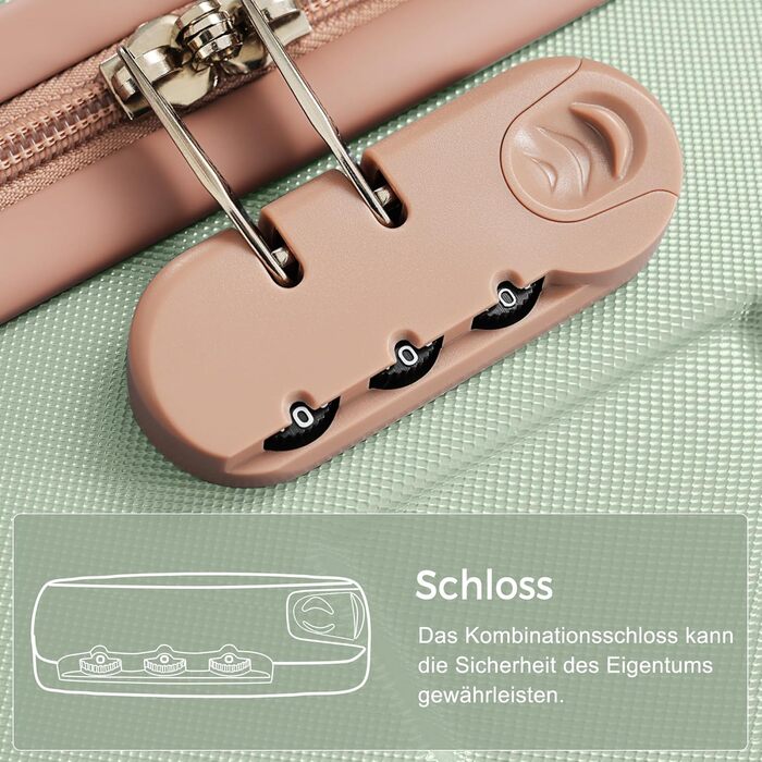 Набір валіз Merax 3 шт. з ABS-пластику з колесами та TSA-замком (сіро-зелений та хакі)