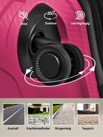 Набір валіз Smartbox Hartschalen 3-в-1: розширювані, з TSA-замком, з відділенням для ноутбука (рожевий)