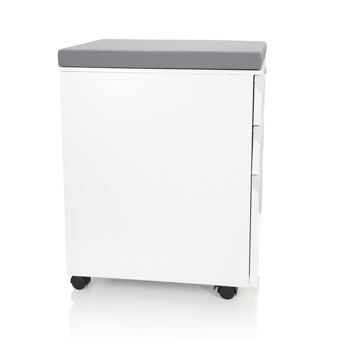 Контейнер на колесах COLOR OS Metall weiß з сірим м'яким сидінням hjh OFFICE