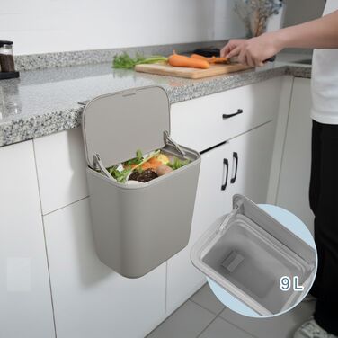 Відро для сміття Relaxdays для підвішування, 9 л