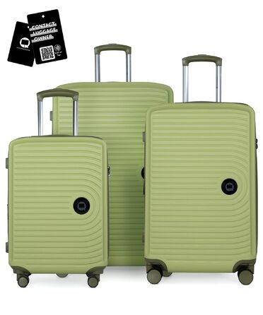 Набір валіз Hauptstadtkoffer Mitte 55/68/77 см: 3 валізи + цифровий багажний тег, TSA, ABS, XL-розширення