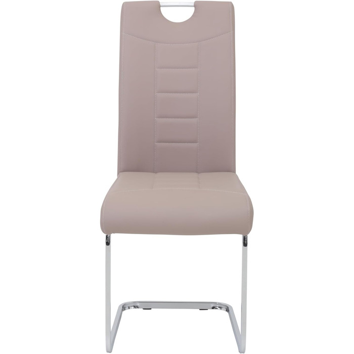 Набір з 4 кухонних стільців Hela Ruby, штучна шкіра капучино, металевий каркас, хромована ручка, до 140 кг