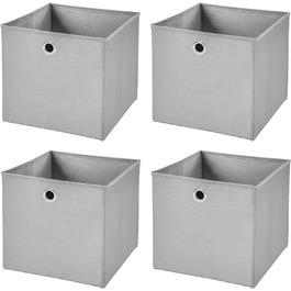 Набір StickandShine з 4 складних коробок 28 x 28 x 28 см Складна коробка для зберігання (світло-сіра)