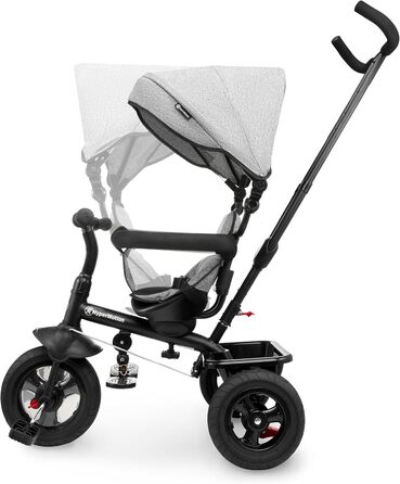 Триколісний велосипед HyperMotion з ручкою для батьків 3-в-1, сірий - для дітей від 1 до 4 років (до 20 кг)