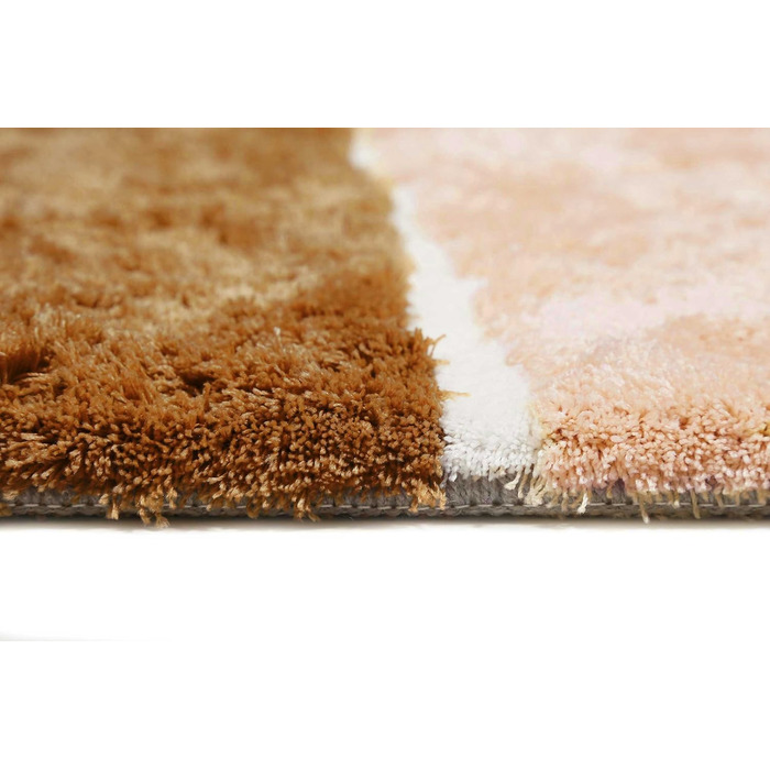 Килимок для ванної кімнати Rio Marina: м'який, пухнастий, антиковзний, 70 x 120 см, лосось/сірий/коричневий