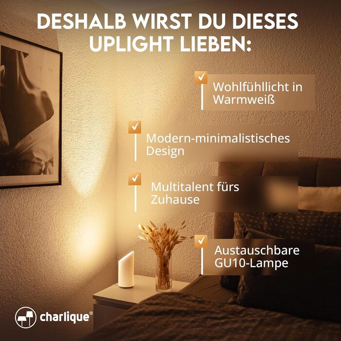 LED прожектор для підлоги (2 шт) білий 6W, напольний світильник для непрямого освітлення вітальні, з лампою GU10 230V, тепле біле світло 2700K