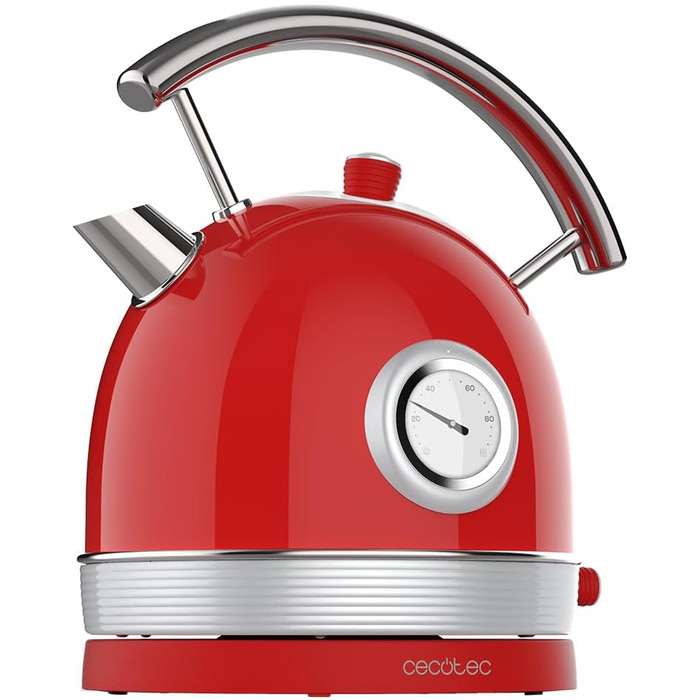 Електричний чайник Cecotec Thermosense 420 Vintage Light Red - 1.8 л, 2200 Вт, з термоіндикатором, червоний