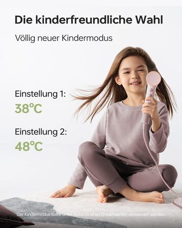 Компактний фен для волосся Laifen Mini з безщітковим мотором 110 000 об/хв та іонізацією, швидке сушіння, низький рівень шуму, колір: рожевий