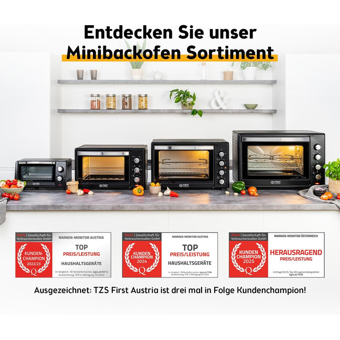 Міні-піч TZS First Austria 20L з регулюванням температури та таймером - для кухні та кемпінгу