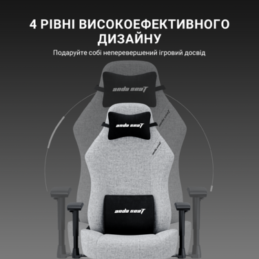 Крісло ігрове Anda Seat Luna Pro Gray Fabric Size L