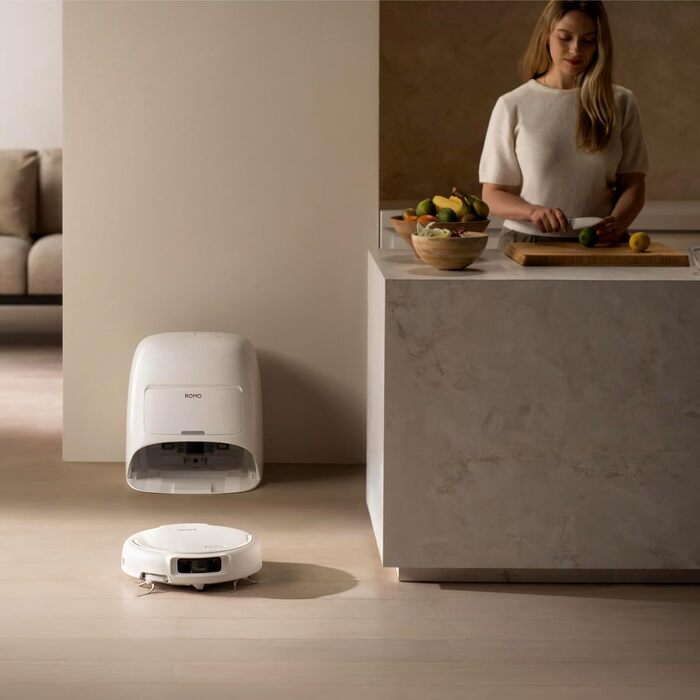 Робот-пилосос DJI Robo S з функцією миття підлоги, 25 000 Па потужність всмоктування, розпізнавання перешкод рівня дрона, два роботизовані руки, 200 днів без обслуговування, автоматичне очищення та сушіння моп-насадки DJI Robo S (версія з баком для води)