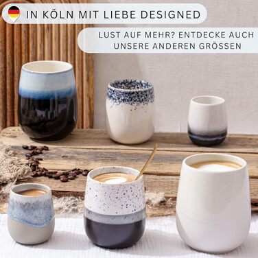 Набір кавових чашок Sänger Siena Premium (6 шт.), 215 мл, ручної роботи, кераміка, для кави та чаю, стійкий до миття в посудомийній машині та мікрохвильовій печі